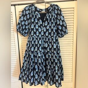Crown & Ivy Navy Block Print Mini Dress